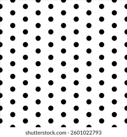 Seamless vector pattern black polka dots on white background