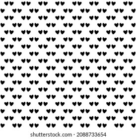Seamless vector pattern of black silhouettes of a pair of hearts isolated on white background.