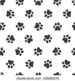 Seamless vector pattern - black traces of paws