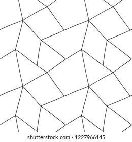 Seamless vector pattern, black and white background. Triangular graphic design.
