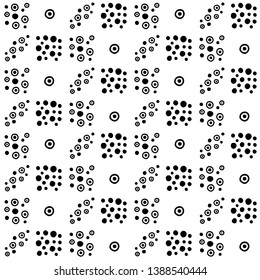 Seamless vector pattern, black and white symmetric geometric background Print for decor, wallpaper, packaging, wrapping, fabric. graphic design. Doodle style illystration