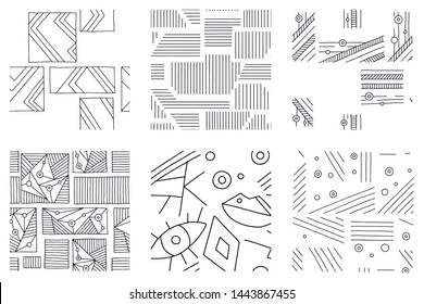 Seamless vector pattern black white geometric background with rhombus triangles rectangles dots lines squares Abstract graphic vector design Seamless geometric pattern vector background Back ground