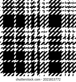 Seamless vector pattern in black and white buffalo plaid. Autumn classic linen print. Designs for fabric, textiles, social media, clothing, web, wrapping paper, packaging, scrapbooking,wallpaper