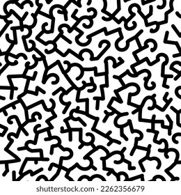 seamless vector pattern in black and white in the form of curved lines in the form of patterns for printing on fabrics, wallpapers, covers and for interior decoration