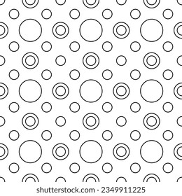 Seamless vector pattern. Black and white linear drawing. Coloring book, colouring page for children and adults. Abstract geometric design. Monochrome illustration. Easy to edit color and line weight