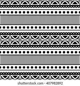 Seamless vector pattern. Black and white traditional ethno background. Series of National, Folk, Ethnic and Traditional Seamless Patterns.