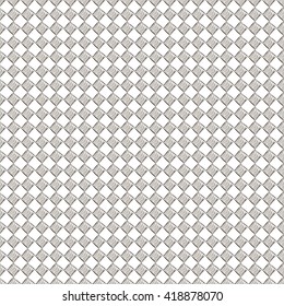 Seamless vector pattern. Black and white geometrical background with hand drawn rhombus. Simple design.