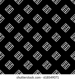 Seamless vector pattern. Black and white geometrical background with hand drawn decorative tribal elements. Print with ethnic, folk, traditional motifs. Graphic vector illustration