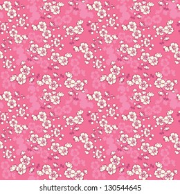 Seamless vector pattern with blossom flowers