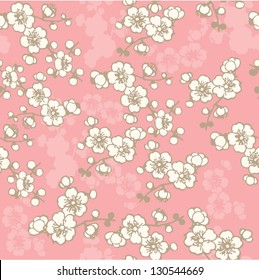 Seamless vector pattern with blossom flowers