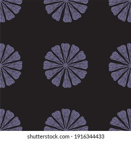 Seamless vector pattern with blue flowers
