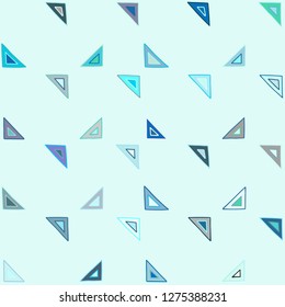 Seamless vector pattern. Blue geometrical hand drawn background with figures, squares, lines. Print for background, wallpaper, packaging, wrapping, fabric.