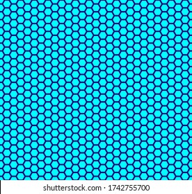 Seamless vector pattern of blue honeycomb mosaic. Blue hexagon tiles background. Print for wrapping, backgrounds, fabric, packaging, scrapbooking. Other mosaic patterns in mosaic collections. 