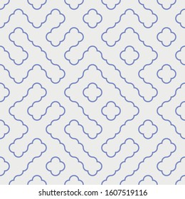 seamless vector pattern with blue linear shapes on a light background
