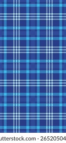 Seamless vector pattern with blue tartan plaid design, diagonal stripes, checkered texture, textile inspired, traditional Scottish fabric, geometric square background, modern fashion illustration