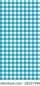 Seamless vector pattern with blue and white gingham check design, classic picnic style fabric texture for clothing, kitchen decor, or summer tablecloths and retro textile applications