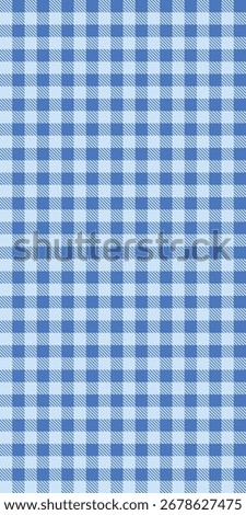 Seamless vector pattern blue white gingham checkered design fabric traditional picnic textile retro vintage background stylish decorative kitchen tablecloth spring summer fashion classic texture mode
