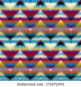 Seamless vector pattern. Blur defocused chevron pattern in low poly style.