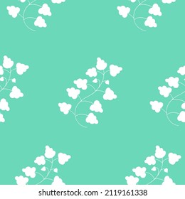 seamless vector pattern with boho branches and flowers, minimalism, icon, doodle