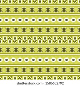 Seamless vector pattern in boho style. Traditional geometric ornament. Background with ethnic elements for design, print on paper and textile.