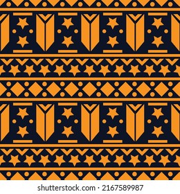 Seamless vector pattern in boho style. Monochrome ethnic ornament. Simple geometric design. Print for textiles, paper. 