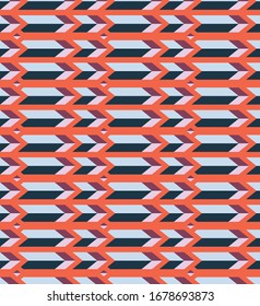Seamless Vector Pattern Of Bold Geometric Shapes In 70s Style. Texture Background For Print, Home Decor, Fashion Textile, Wrapping, Wallpaper.