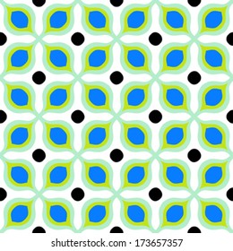 Seamless vector pattern with bold geometric shapes in 1970s style. Texture background for web, print, home decor, summer fall fashion textile, wrapping paper, wallpaper, website background, decals