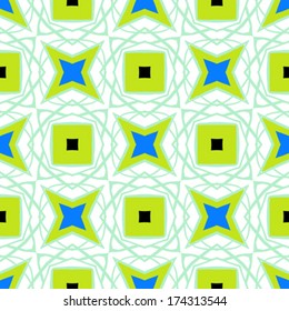 Seamless vector pattern with bold geometric shapes in 1970s style. Texture background for web, print, home decor, summer fall fashion textile, wrapping paper, wallpaper, website background, decals