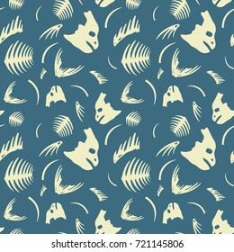 Seamless vector pattern. Bones of fish
