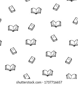 Seamless vector pattern with books.