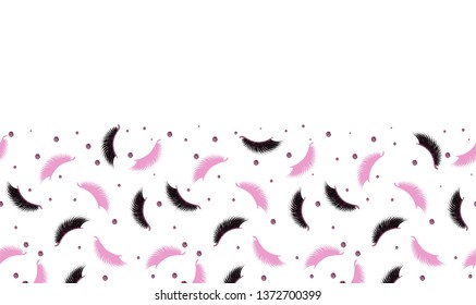  Seamless Vector Pattern Border with Lashes and glitter effect