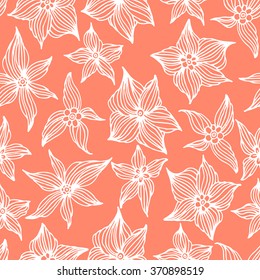Seamless vector pattern with botanical flowers
