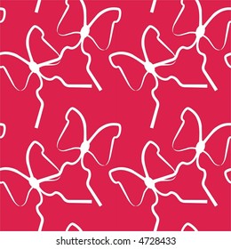 The seamless vector pattern - bow on the red background