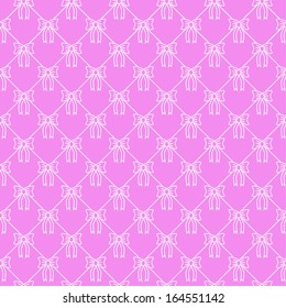 Seamless vector pattern with bows on a pink background