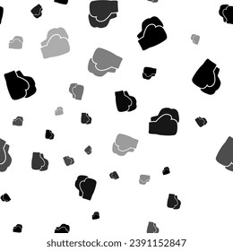 Seamless vector pattern with boxing gloves symbols, creating a creative monochrome background with rotated elements. Vector illustration on white background