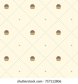 Seamless vector pattern with brigadier and dotted lines