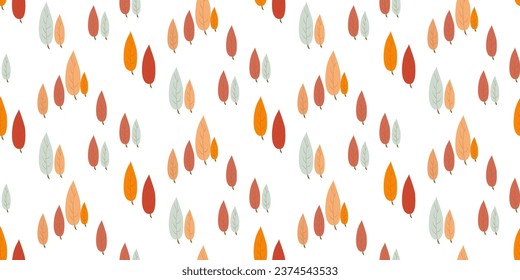 Seamless vector pattern of bright autumn leaves. An excellent design for printing on fabric and paper, a bright, juicy print.