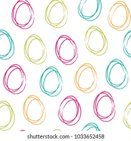 Seamless vector pattern with bright outlines ellipses.