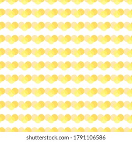 Seamless vector pattern with bright yellow and white horizontal circle design. Abstract stripy illustration. Sunny festive design.