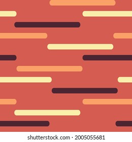 Seamless vector pattern with broken lines on orange background. Simple decorative wallpaper texture. Geometric fashion textile.