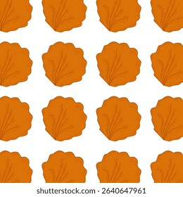 A seamless vector pattern of brown oak leaves in a cartoon flat style. Perfect for fall-themed backgrounds, seasonal designs, Thanksgiving decor, and natural pattern.