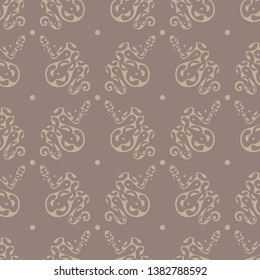 Seamless vector pattern with brown snakes in Maori style