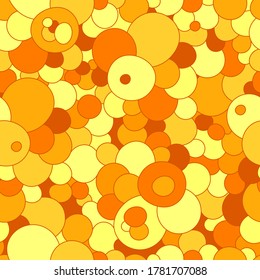 seamless vector pattern with bubbles in orange shades. continuous background picture
