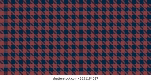 Seamless vector pattern buffalo plaid navy blue burgundy checkered background traditional tartan fabric texture classic rustic style textile design lumberjack flannel vintage cozy winter material