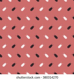 Seamless vector pattern with bugs