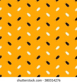 Seamless vector pattern with bugs