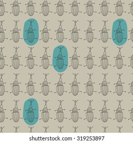 Seamless vector pattern with bugs. Vector illustration. EPS8
