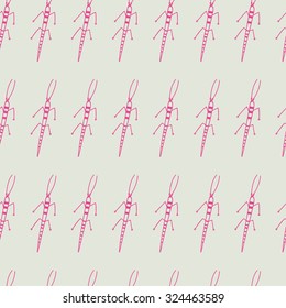 Seamless vector pattern with bugs. Vector illustration. EPS8