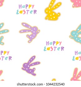 Seamless vector pattern of bunny cookies. Easter design