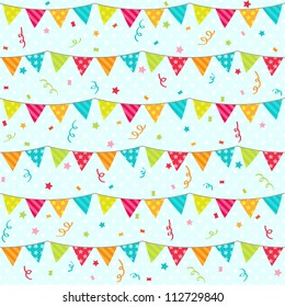 Seamless Vector Pattern With Bunting